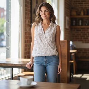 Lush Sleeveless Patterned Wrap Top